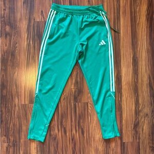 adidas Men's Green Joggers with White Stripes